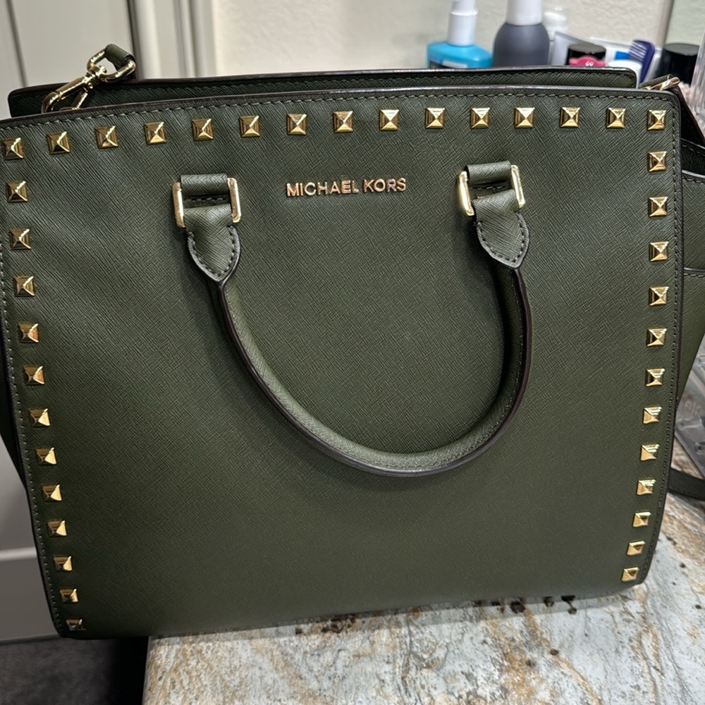 Studded Green MK Tote